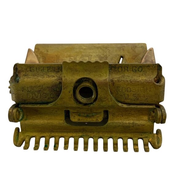 Vintage Valet Auto Strop Single Edge Safety Razor Gold 1940s Made in USA - Picture 4 of 6